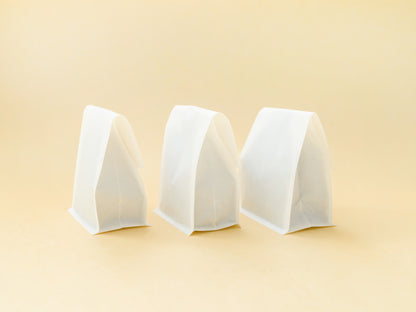 カミエコ® コーヒーパック白　ポケットZIP付き角底袋バルブ付